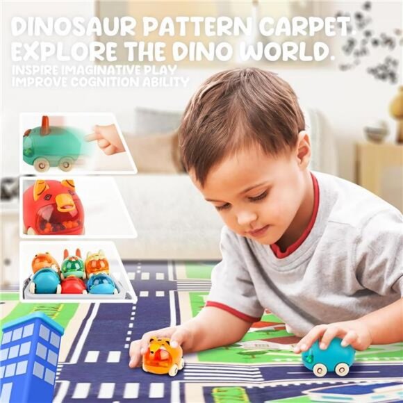 Baby Truck Car Toys with Playmat/Storage Box|6 Sets Baby Pull-Back - Picture 5 of 8